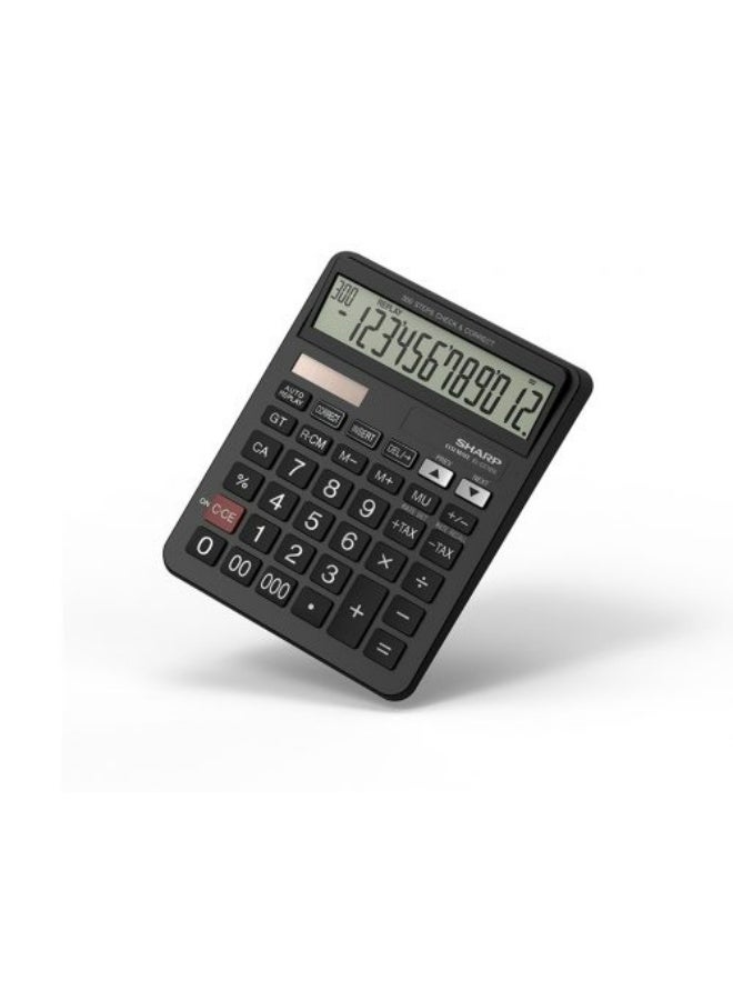 Sharp EL-CC12GP 12-Digit Desktop Calculator, Check and Correction Function (300 Steps), Dual Power (Solar/Battery), Durable Design for Home and Office - Image 3
